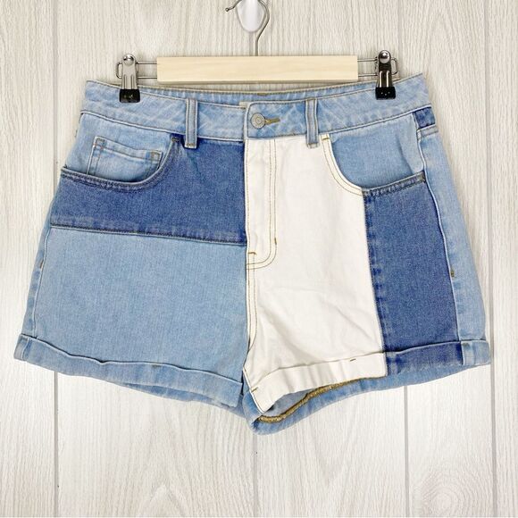 PacSun Pants - PacSun | High Rise Patch Work Denim Mom Shorts Size 29